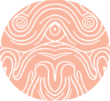 Mama Malama’s logo pattern orange and grey