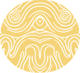 Mama Malama’s logo pattern orange and grey